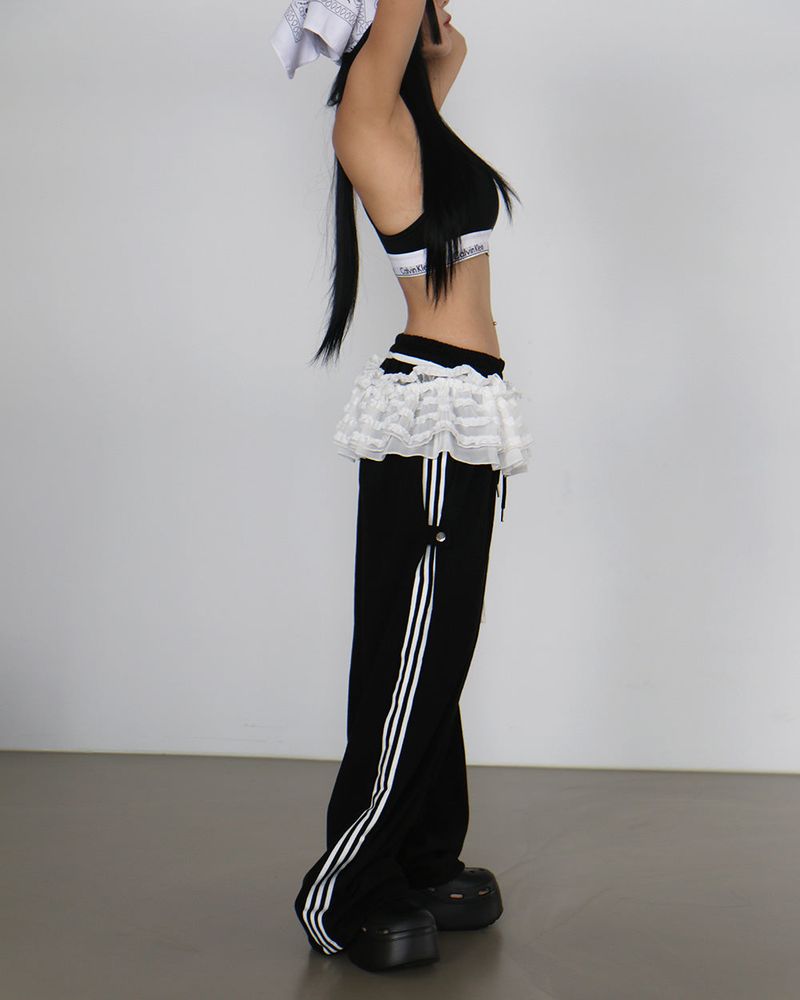 Track Point String Wide Pants