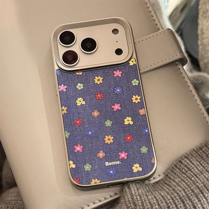 Vintage Denim Flower iPhone Case