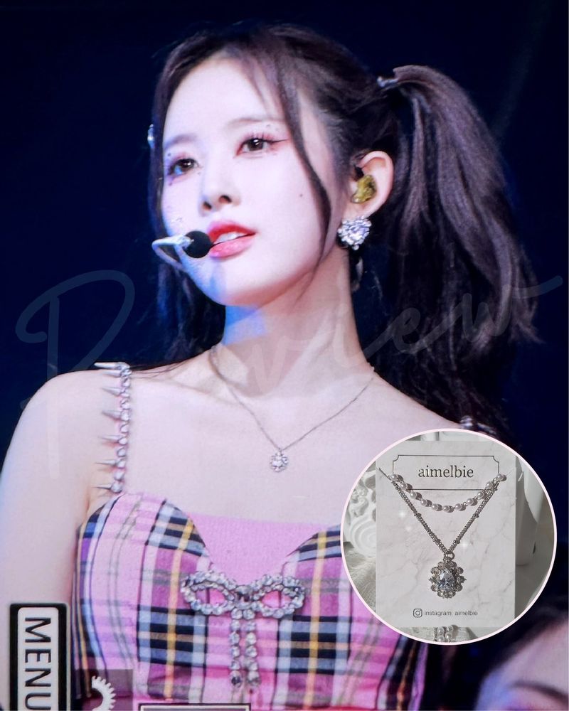 [IVE Liz Necklace/Anti-tarnish] Laced Waterdrop Layered Necklace
