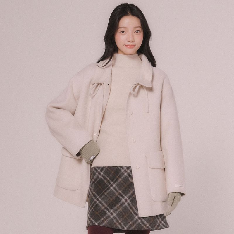 mellotory（メロートリー）の「HALF-NECK KNIT TOP (Light beige)（Tops）」