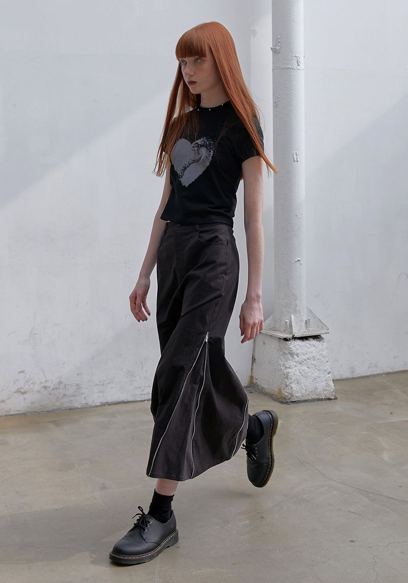 reheat(リヒッ)の「WASHED ZIPPER SKIRT(Skirts)」