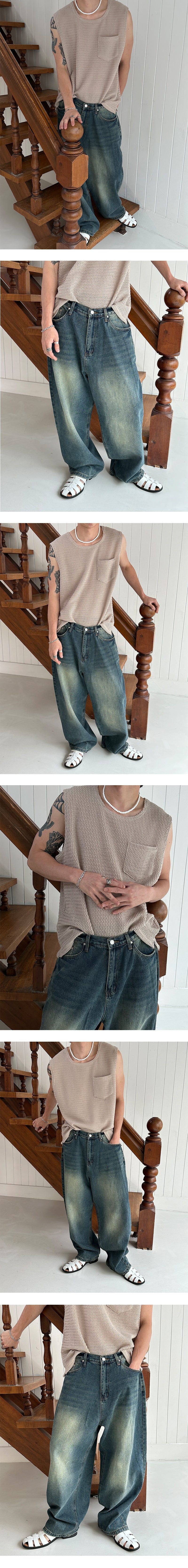 [S/S] Square pocket knit sleeveless (5color)