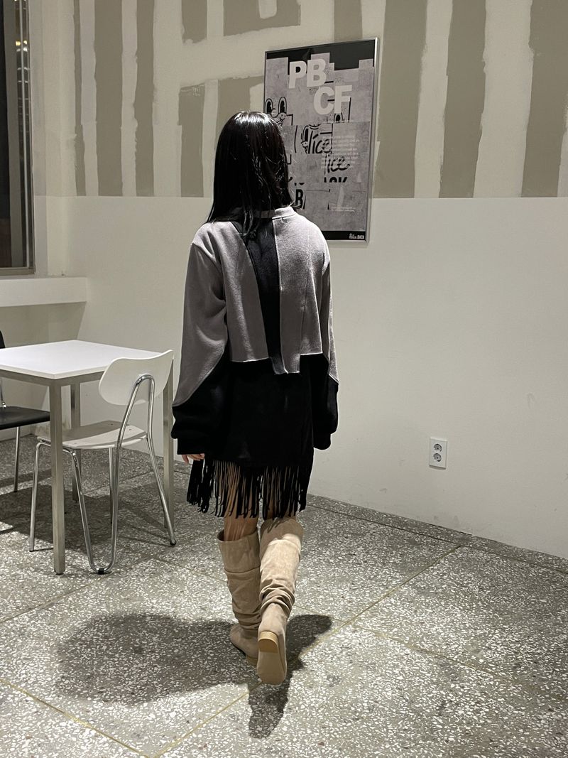 Western hippie suede skirt