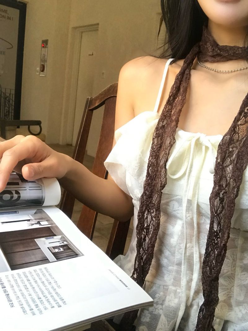 Lace Sheer Long Scarf
