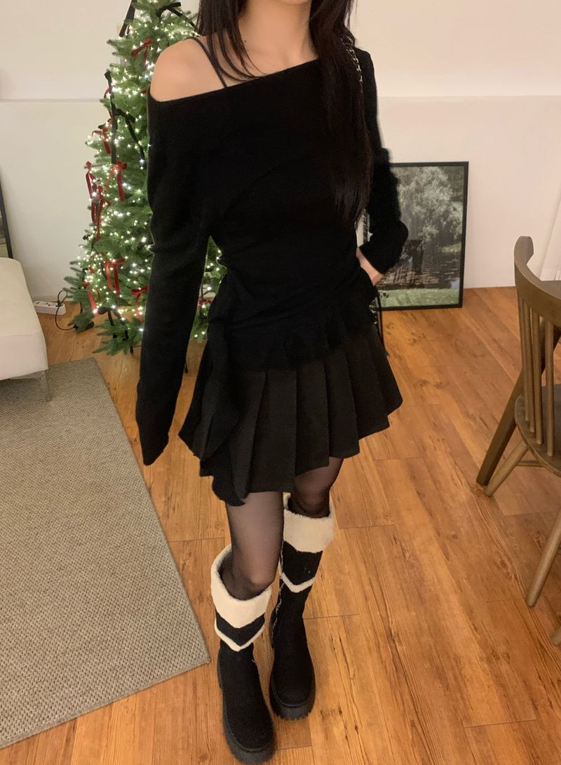 Sunday Pure Wool Pleated Mini SKirt