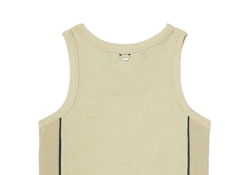 REFLECTIVE PIPING CROP TOP_LIGHT KHAKI