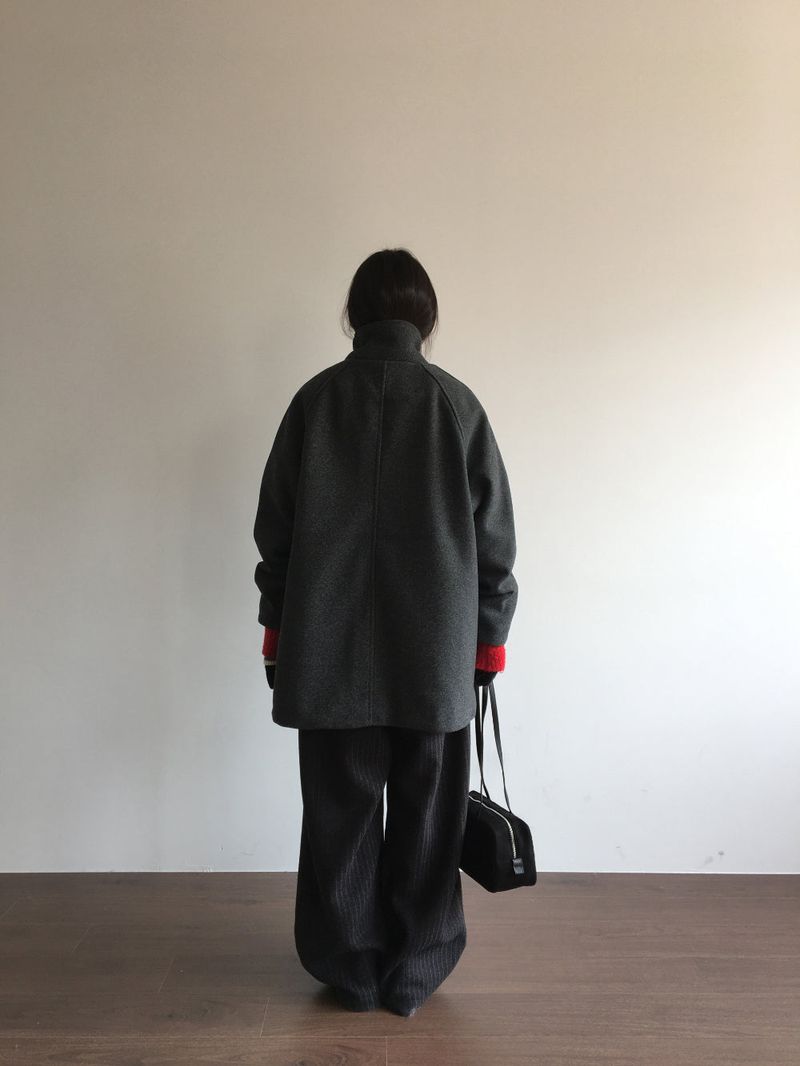 Classic High Neck Half Coat (2 Colors)