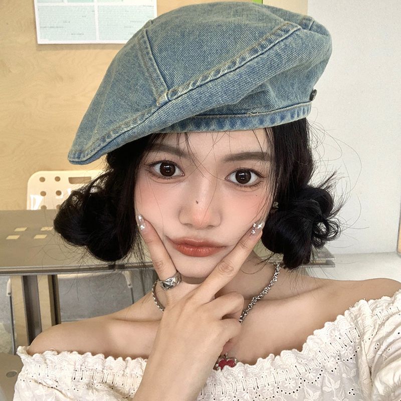 On the Moment Denim Pocket Beret  Hat  C2 WASHING BLUE