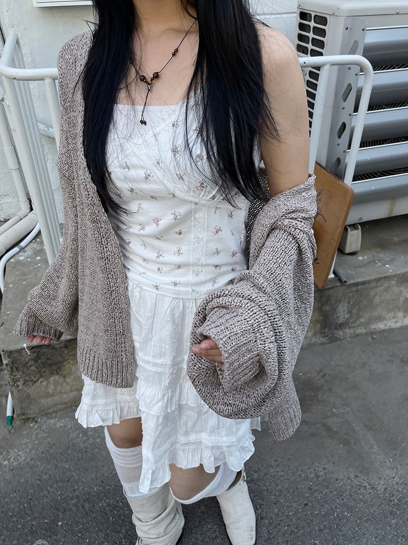 Romantic lace flower sleeveless