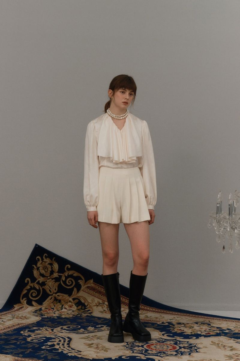 Satin scarf blouse