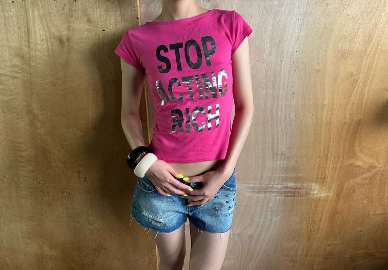stud vintage denim shorts