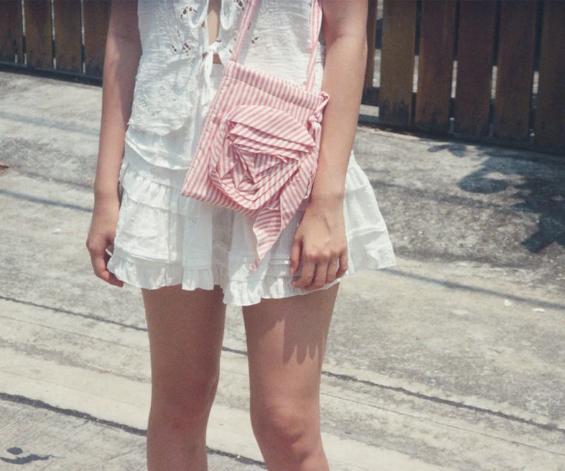 Rose Stripe Bag - Red