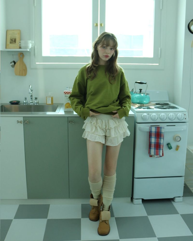 Box pleats logo mtm / green