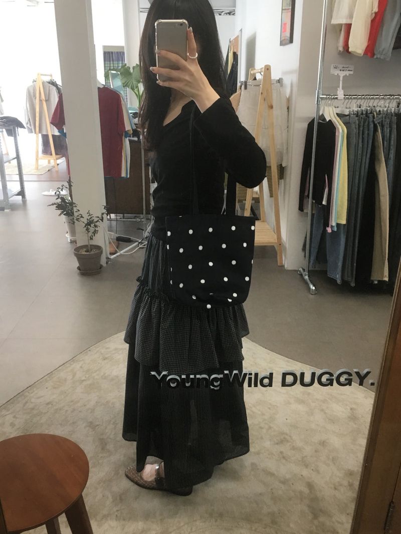 Flocon embroidered shoulder bag (2color)