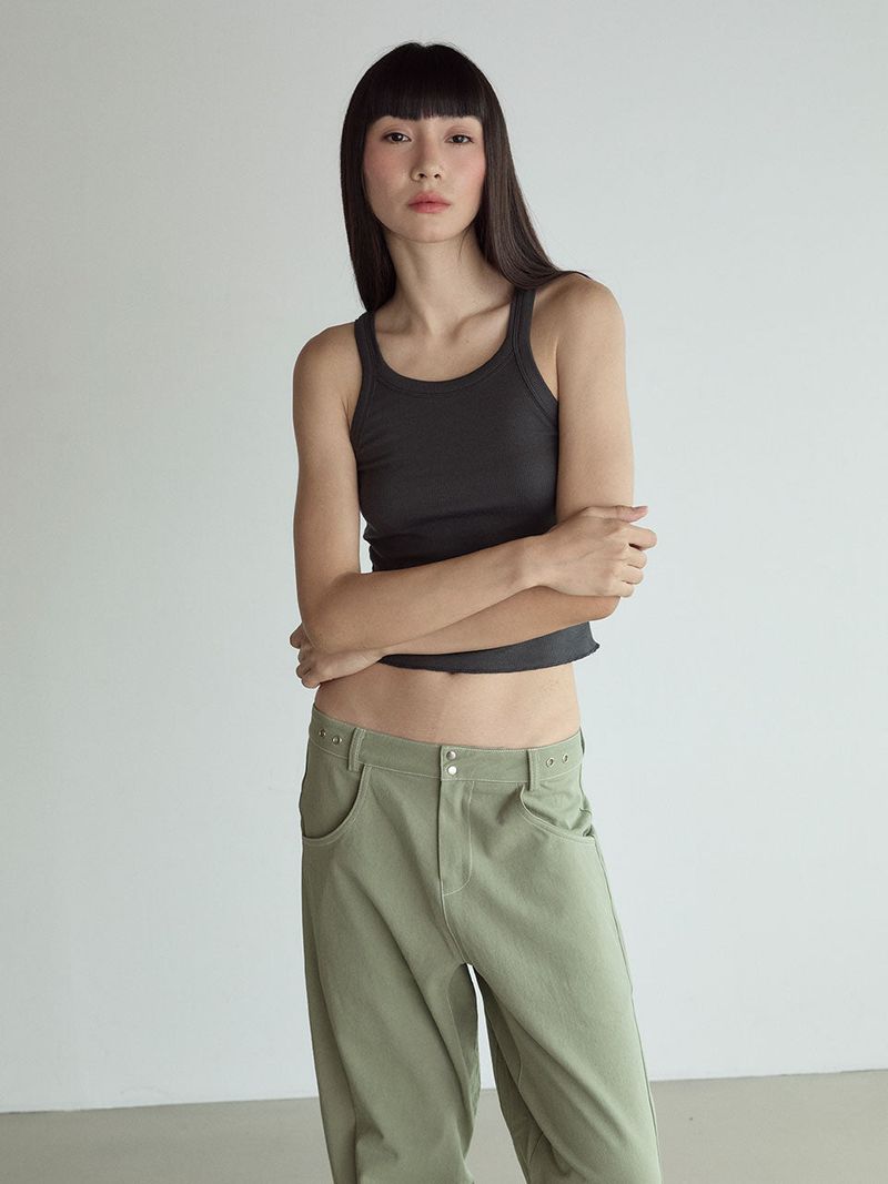 Cotton Sleeveless Top_Charcoal