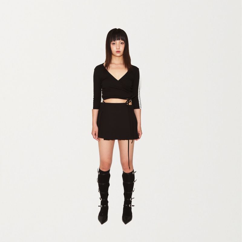 Avant 2-way wrap pleated skirt 001