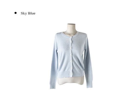 Theco Round Button Knit Cardigan