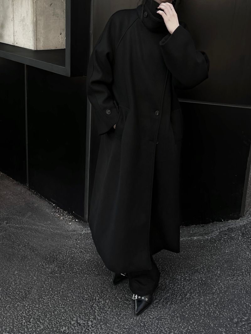 city high neck long coat (2color)