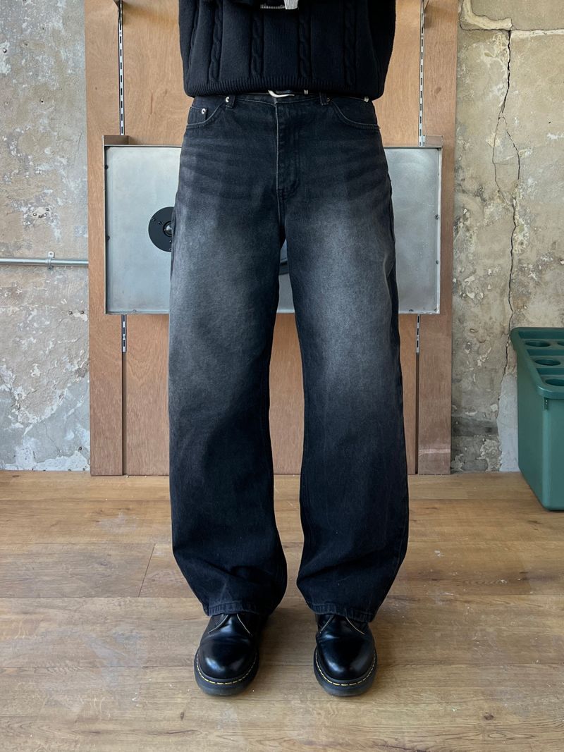 Spoken Wide Black Denim Pants (S, M, L, XL, 2XL)