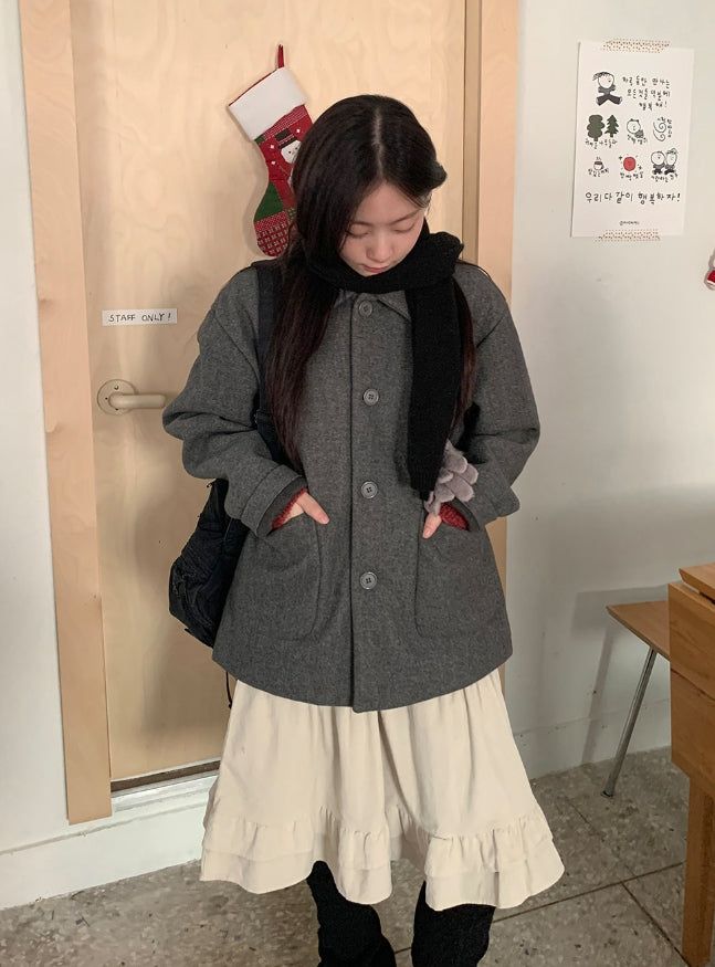 BAON（バオン）の「[unisex] Higgem Wool Collar Half Coat（Jackets/Outerwear）」