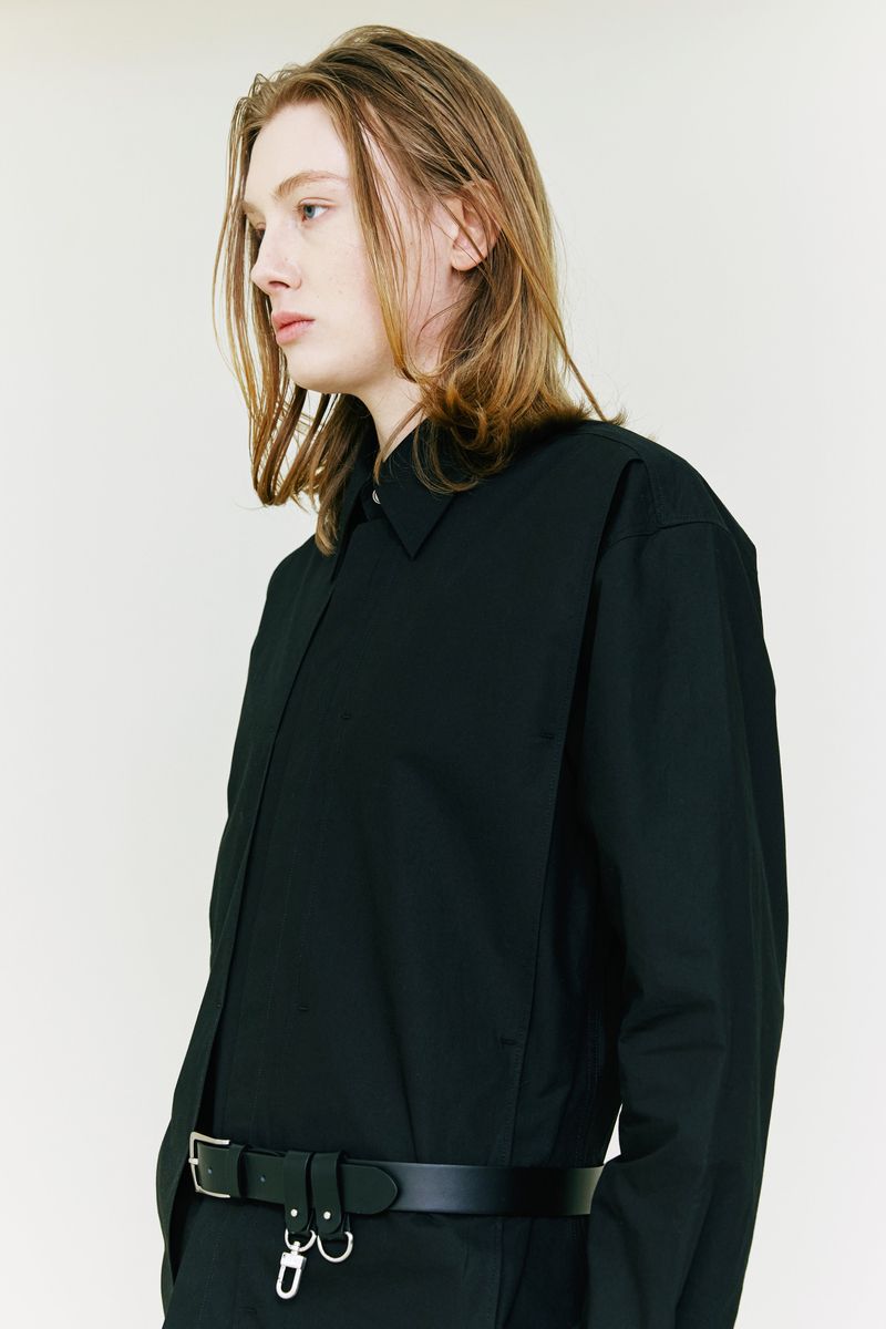 Front Layering Shirt black