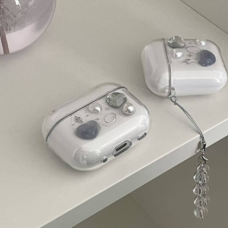 Ellebelle market（エルベルマーケット）の「[made]silver&blue marbling resin airpodcase（Smartphone Accessories）」
