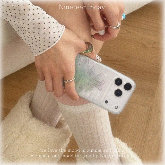 Teru-Teru Charm SET) Winter Christmas Tree Matte iPhone Case