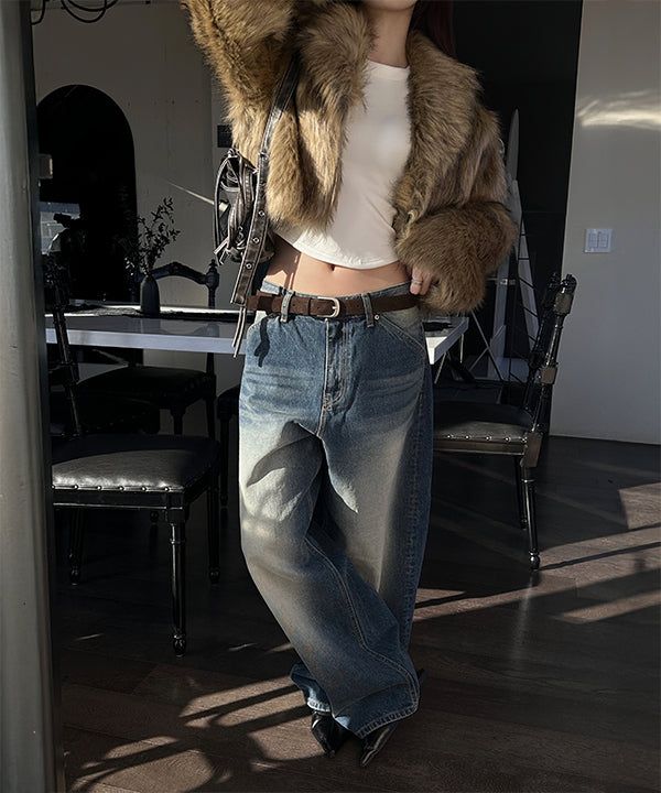 [F/W] Brush fake fur jacket 
