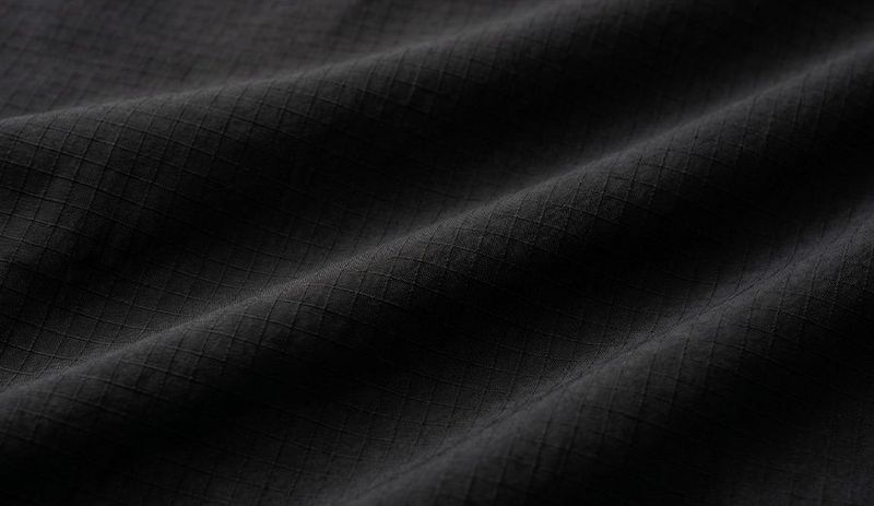 Lightweight Ripstop Nylon Short-Sleeve Shirt Black