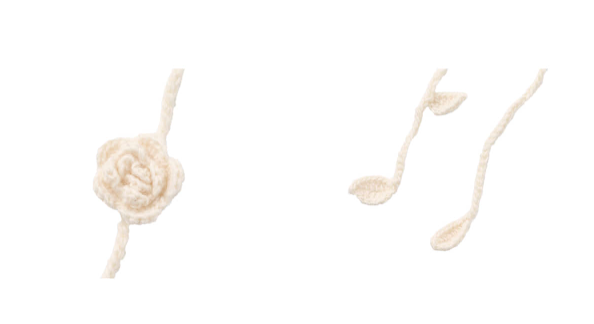 handmade knit flower strap - ivory