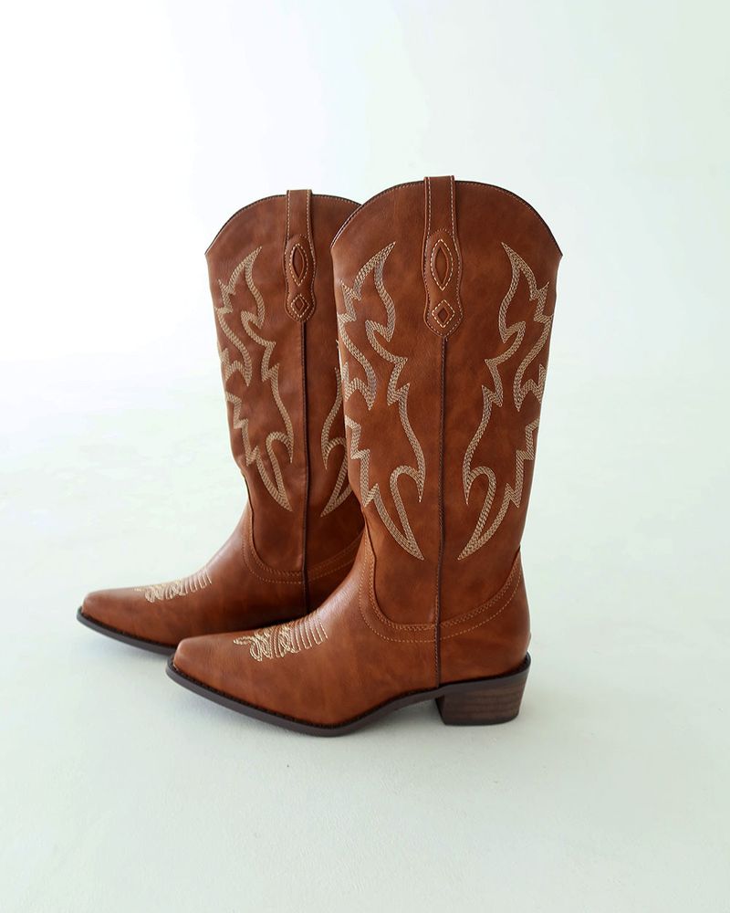 Western Ethnic Embroidered Long Boots