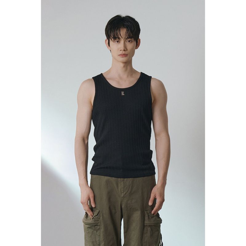 LAURANTSEOUL（ローラントソウル）の「High ribbed logo sleeves(Black)（Tops）」