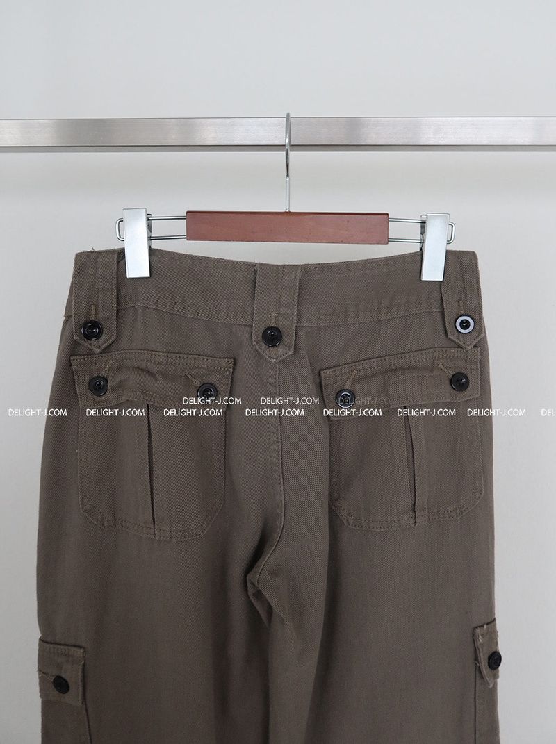 cargo straight wide long pants