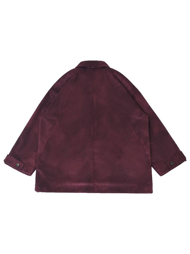 KOOKEESEE Vegan Suede Jacket (Wine)