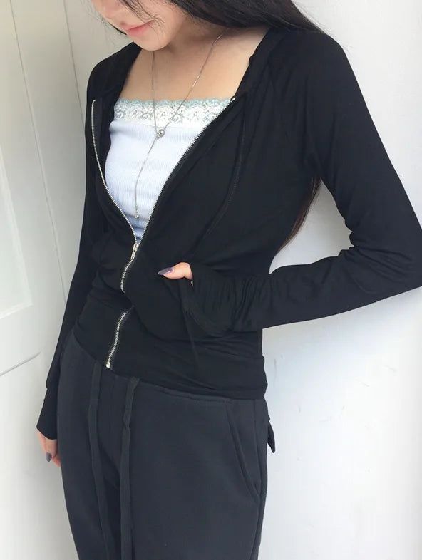 Shimo See-Through Slim Hood Zip-up