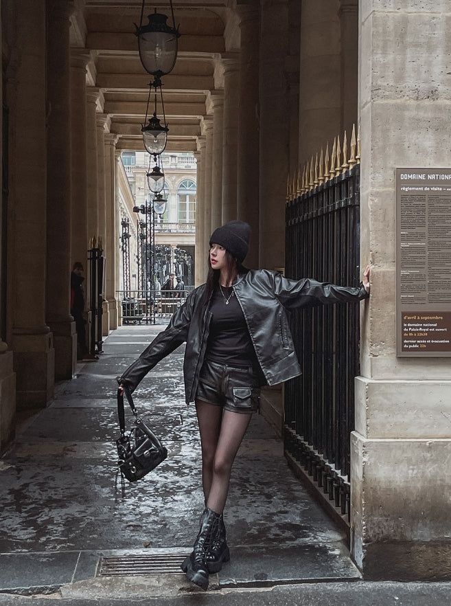 Villa Hand Washing Leather Biker Jacket