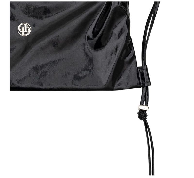 GLOSSY STRING BACK PACK_BLACK