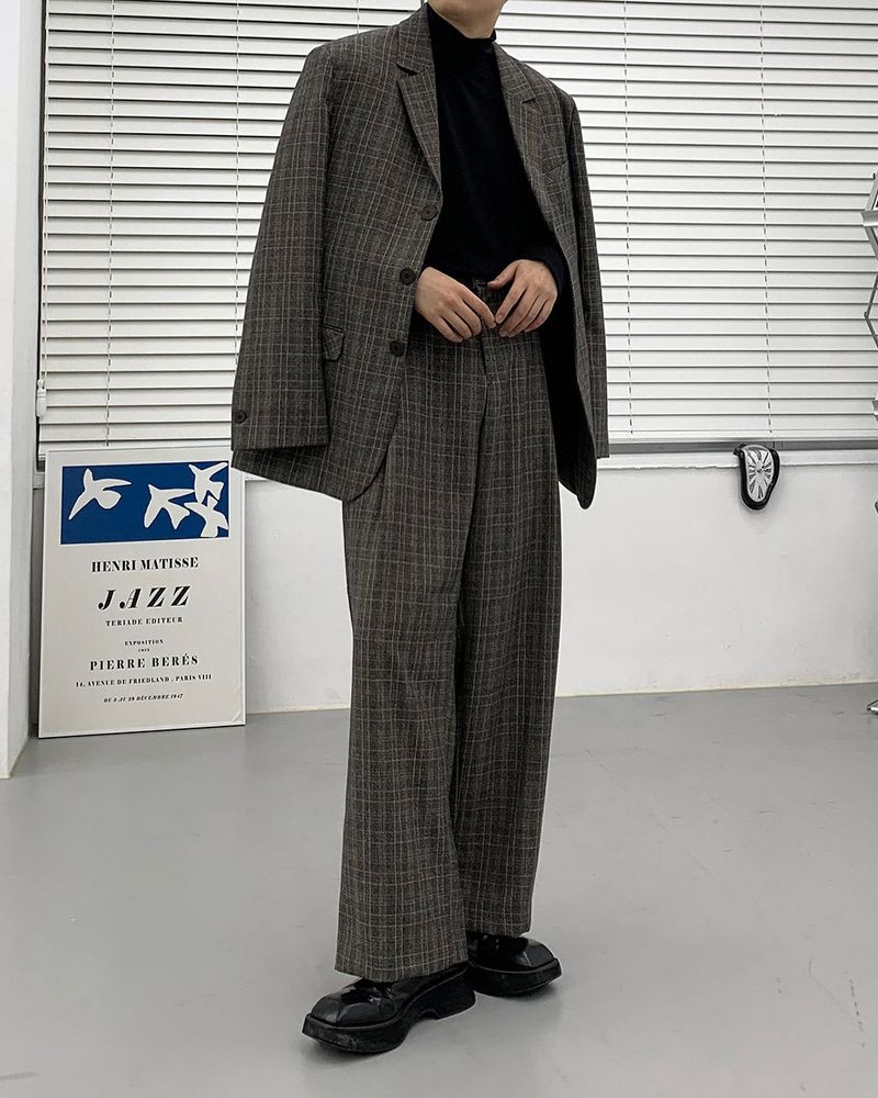 Midas Check Wide Slacks (2 colors)