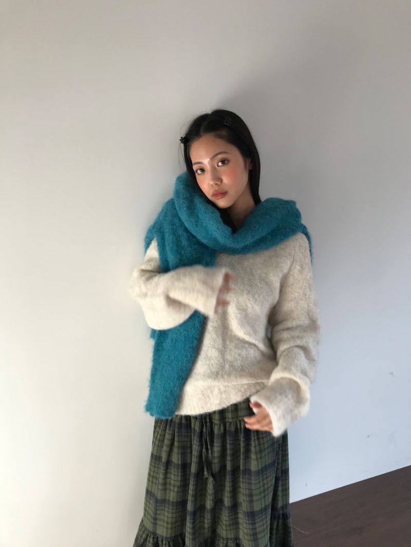Windy Checkered Long Skirt (1color)