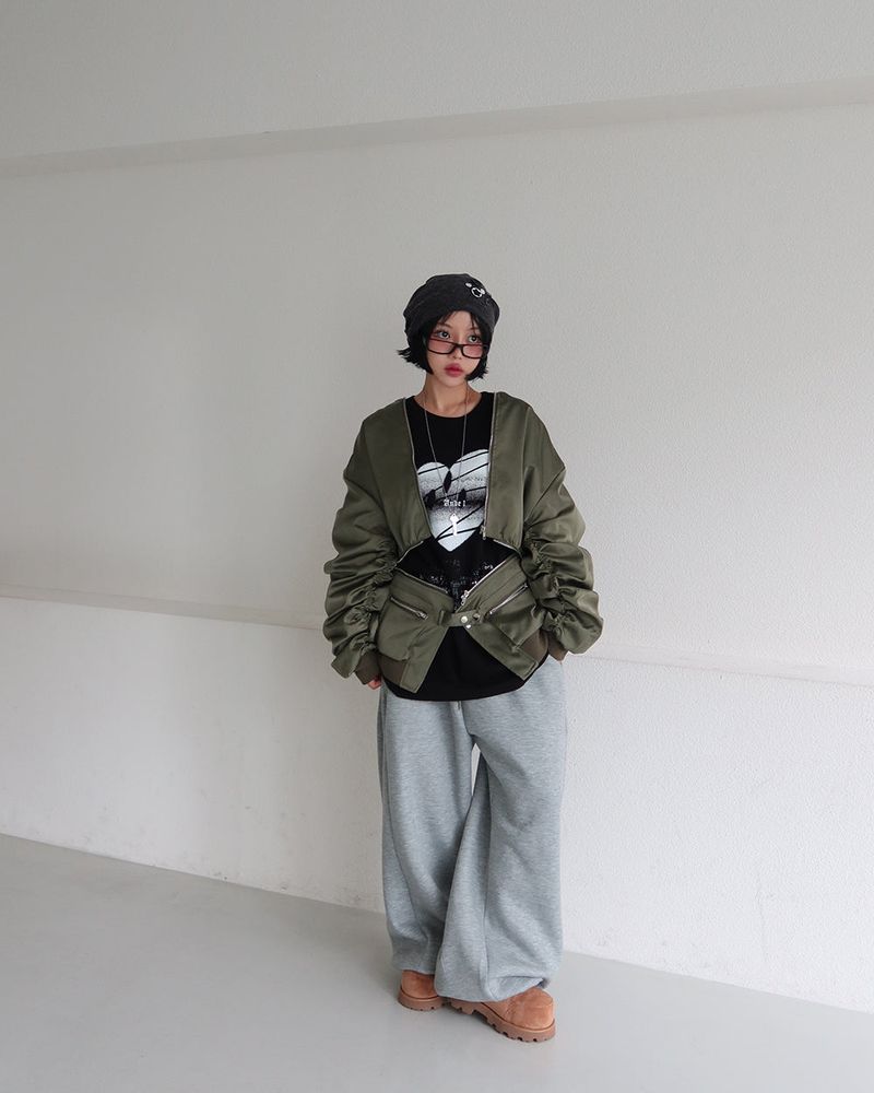 ST Short-Sleeved Layered Sweatshirt