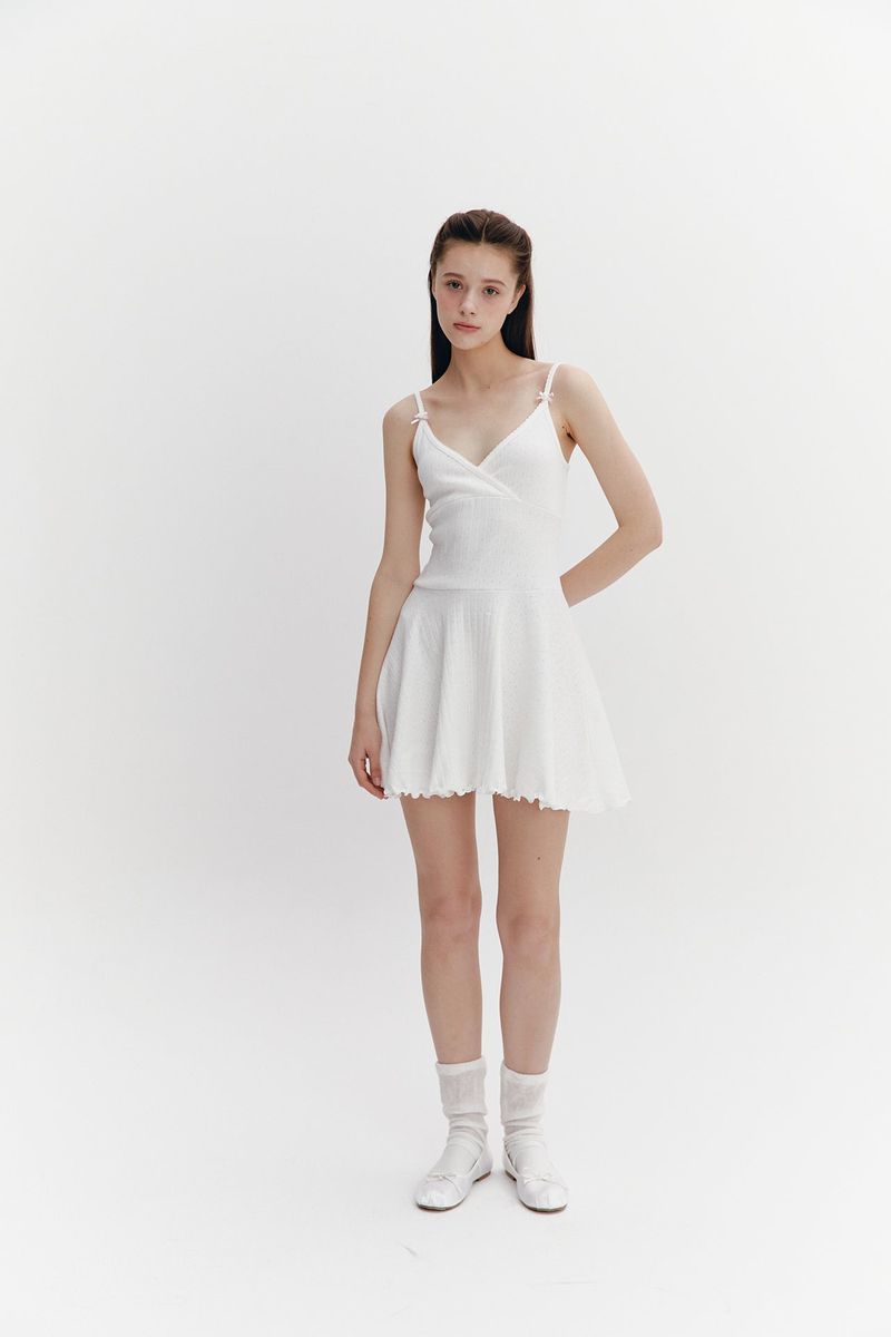 Wave Flare Dress Ivory