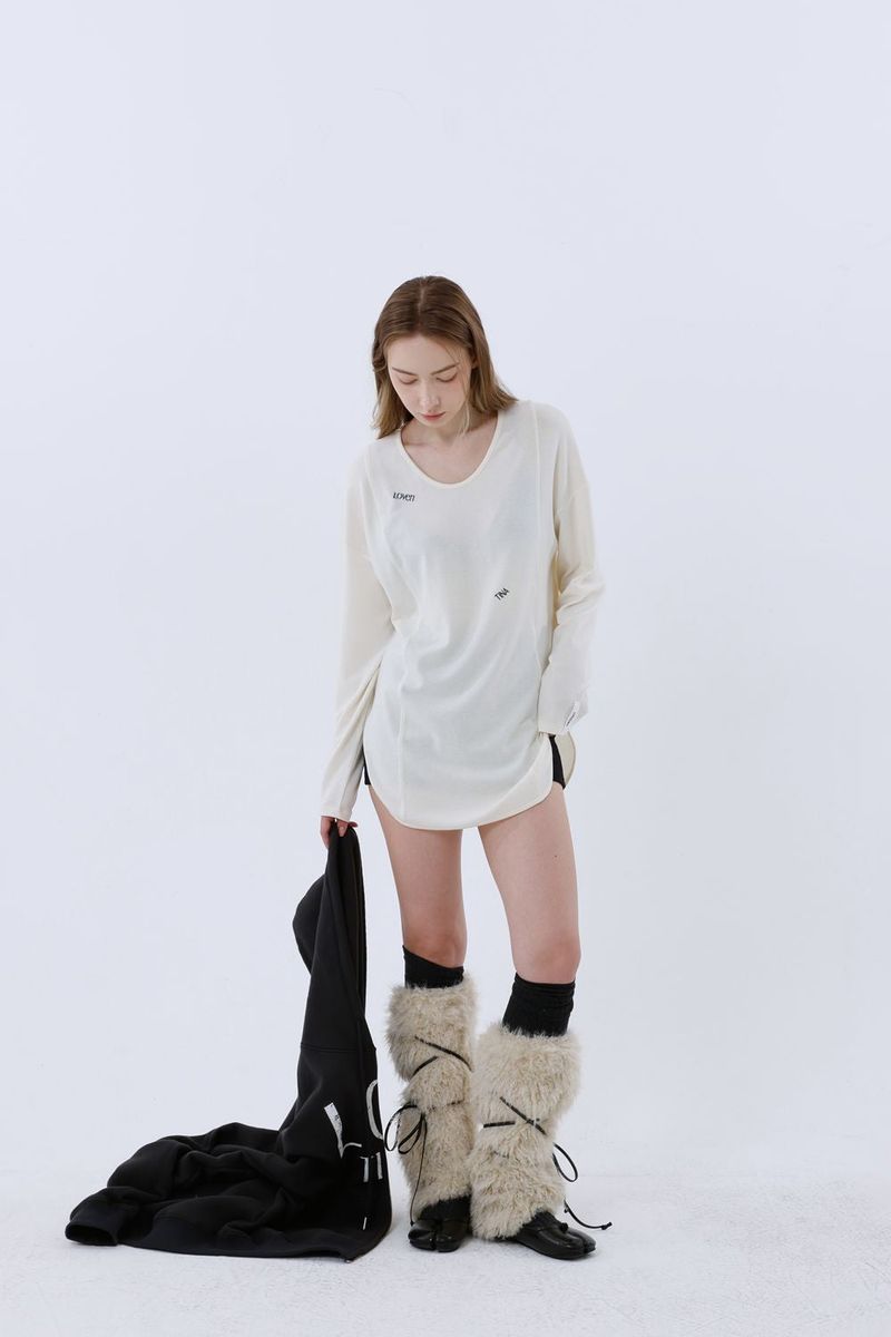ULTRA WARM LONG T-SHIRT_IVORY