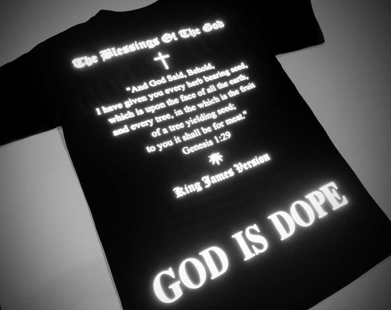 TZ worldwide GOD IS DOPE 3M REFLRETIVE TEE