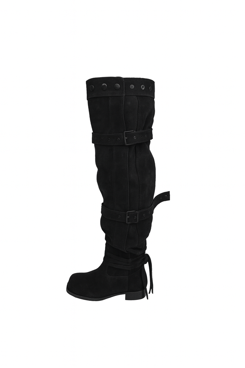 BUCKLE THIGH HIGH BOOTS [LOW]