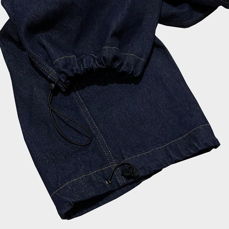 stripe patch denim pants_blue