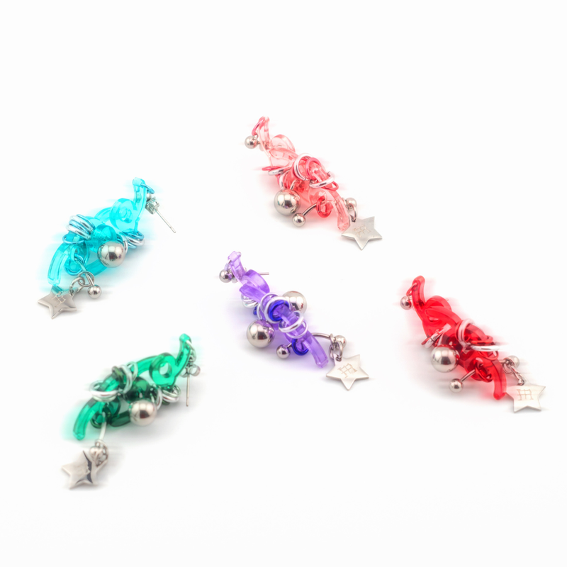 WIGGLY EARRING (RED)