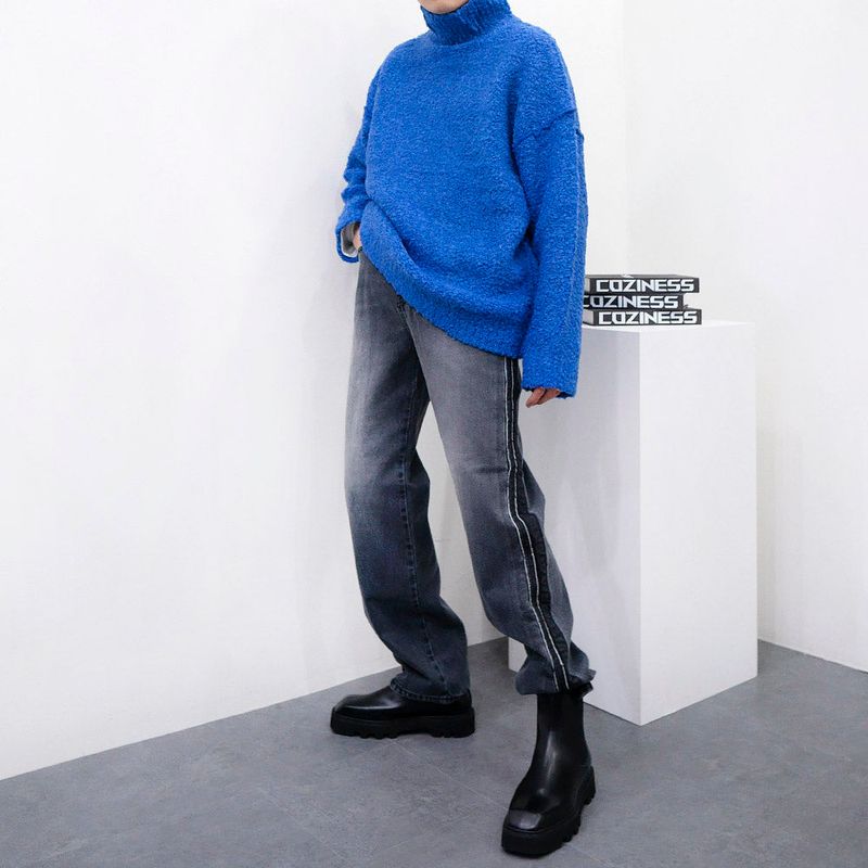 4cm up Cowhide Squareto Chelsea Boots