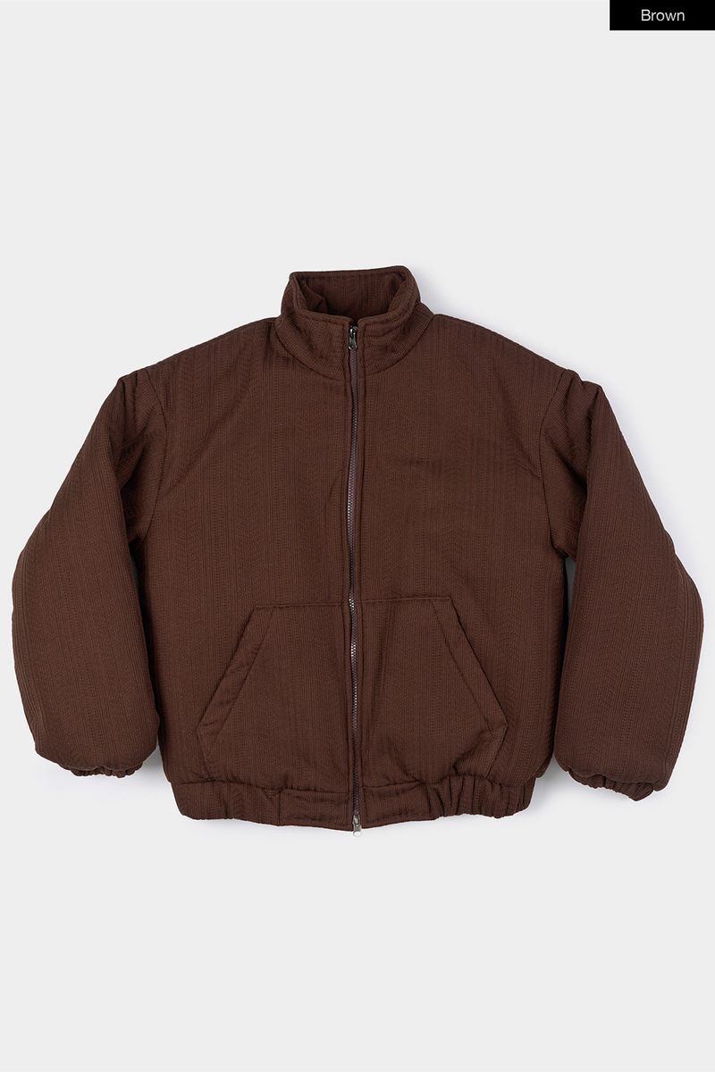 Woven line bomber jumper