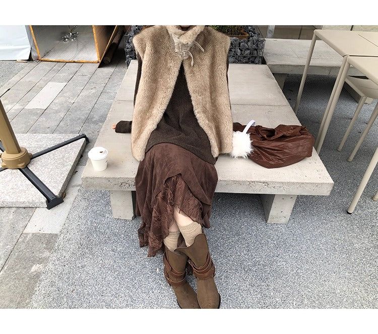 Plum Suede Mustang Vest