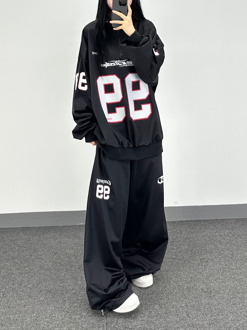 99 lettering jersey pants